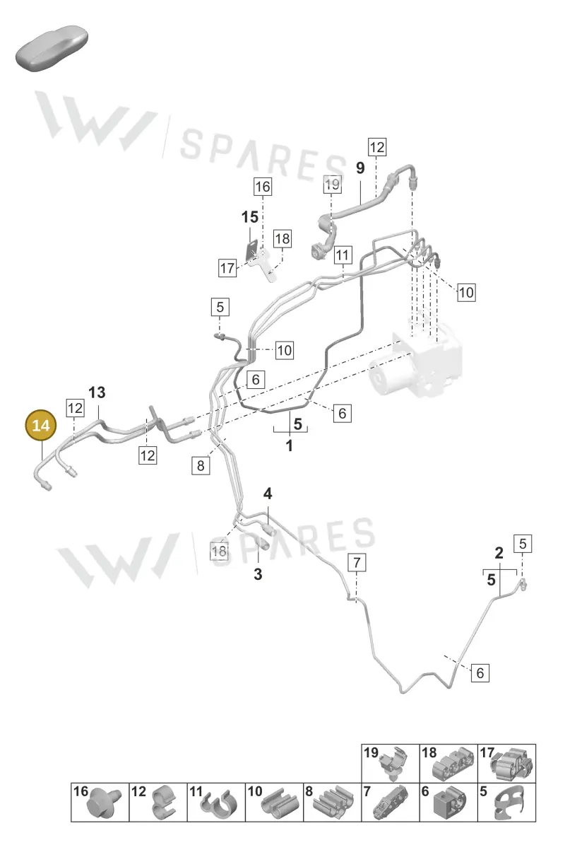 9J1614739D — Porsche Taycan Sport Turismo (2023-) diagram p56604010, position 14