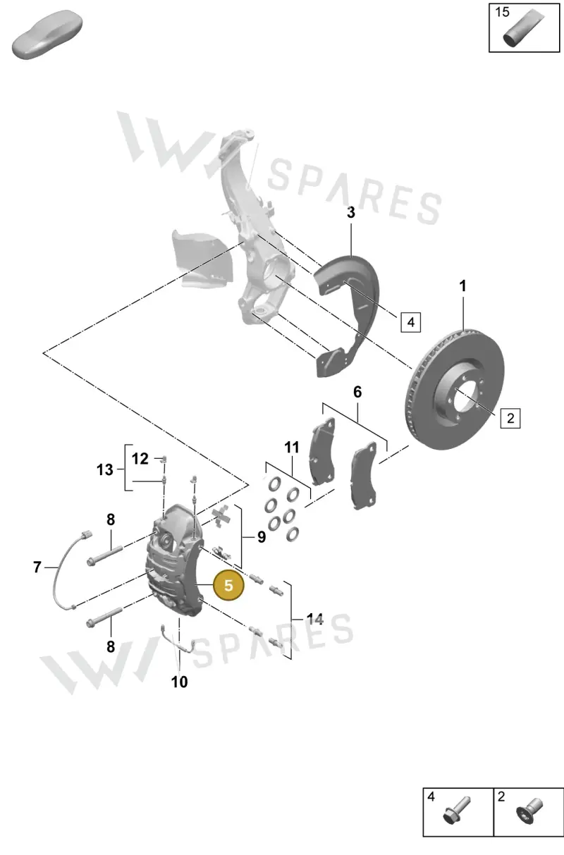 9J1615124AG — Porsche Taycan Sport Turismo (2023-2025) diagram p64602000, position 5