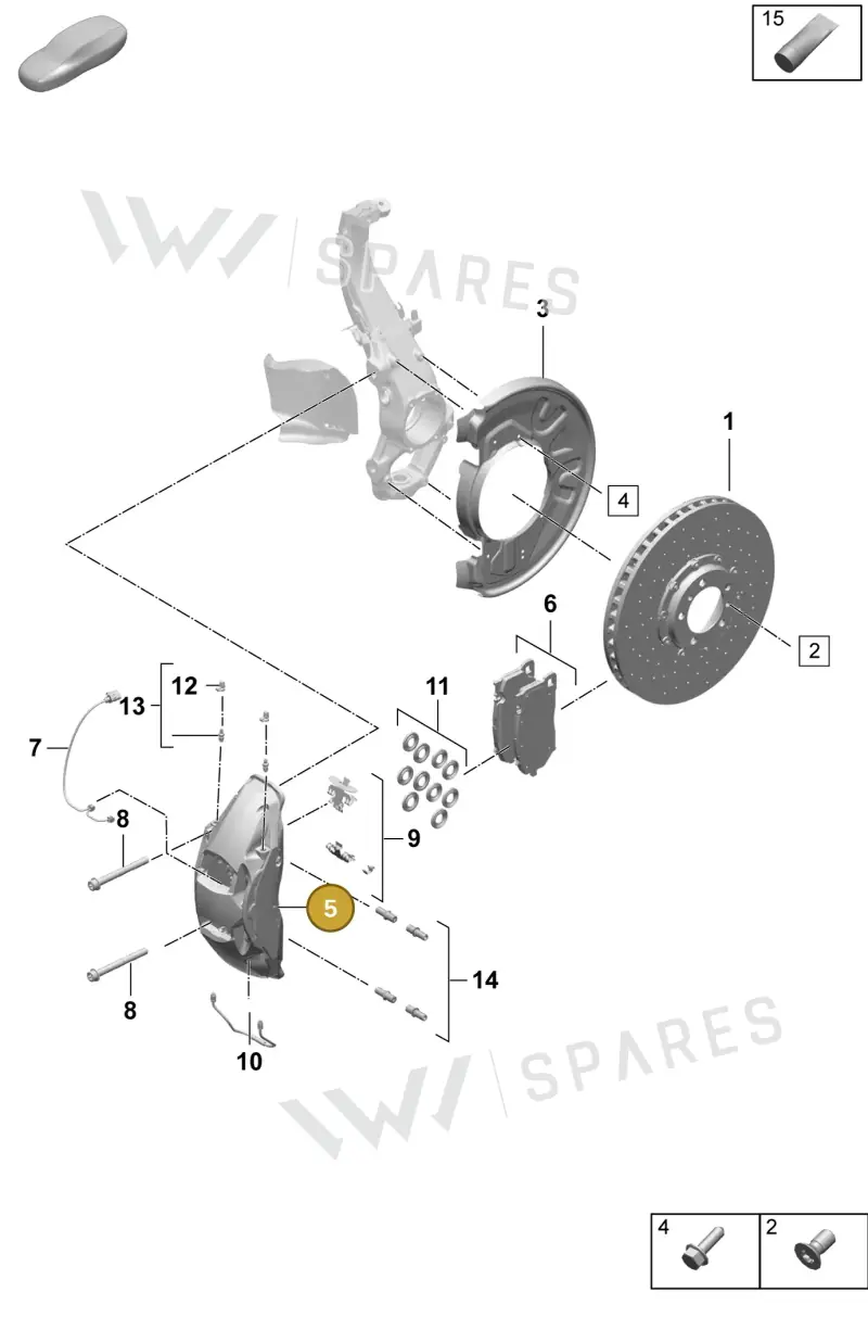 9J1615124T — Porsche Taycan Sport Turismo (2023-2025) diagram p64602300, position 5
