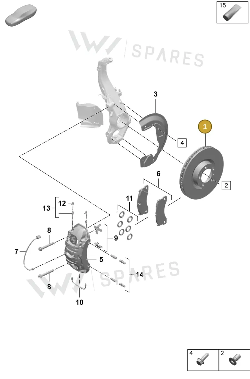 9J1615301A — Porsche Taycan Sport Turismo (2023-2025) diagram p64602000, position 1