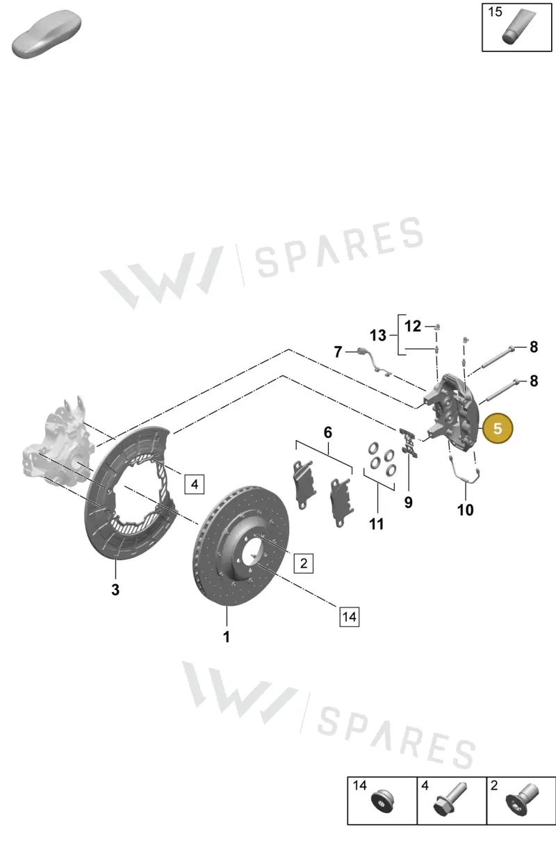 9J1615423S — Porsche Taycan Sport Turismo (2023-2025) diagram p64603300, position 5