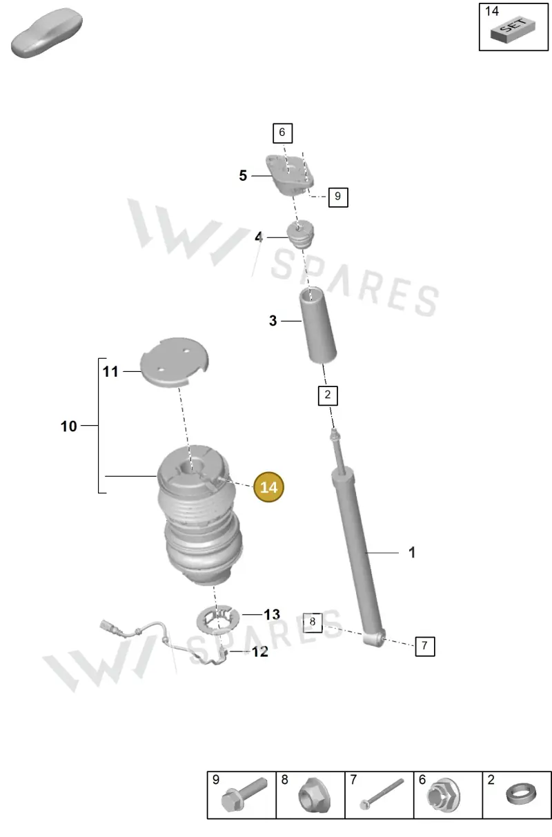 9J1616640 — Porsche Taycan Sport Turismo (2019-2024) diagram p56502000, position 14