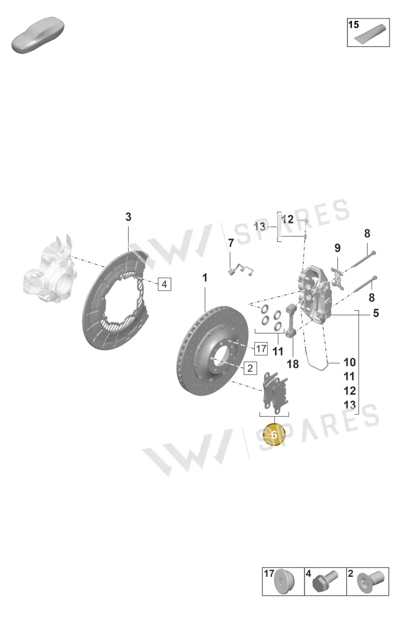 9J1698451G — Porsche Taycan Sport Turismo (2019-2024) diagram p56603010, position 6