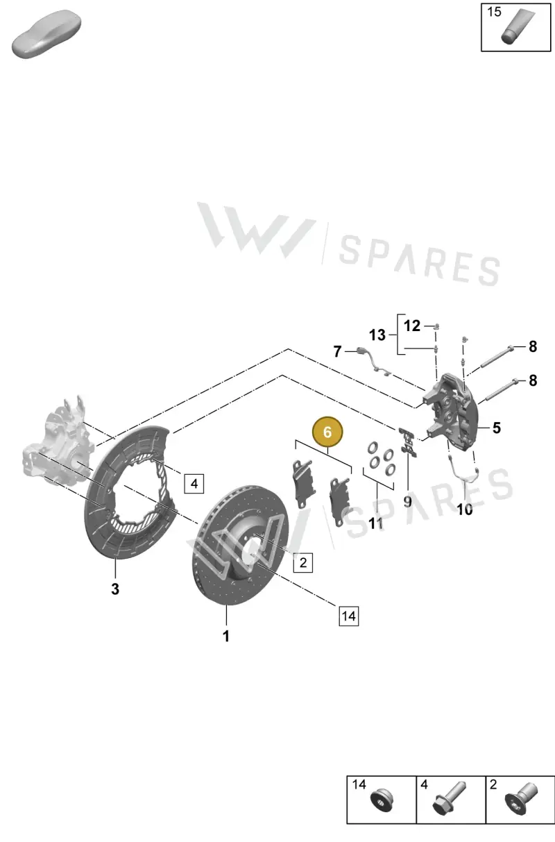 9J1698451G — Porsche Taycan Sport Turismo (2023-2025) diagram p64603300, position 6