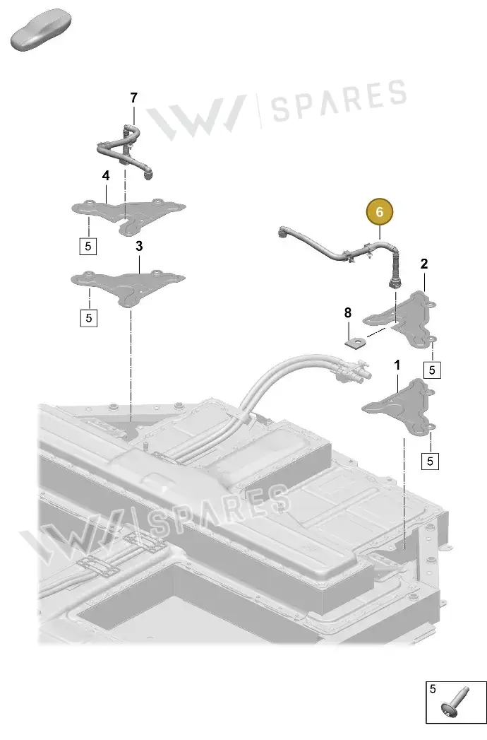 9J1802223 — Porsche Taycan Sport Turismo (2023-2025) diagram p64251050, position 6