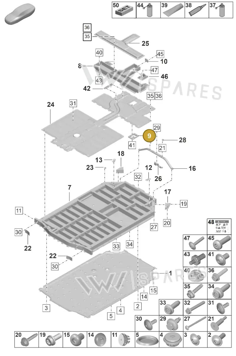 9J1802247A — Porsche Taycan Sport Turismo (2019-2024) diagram p56251011, position 9