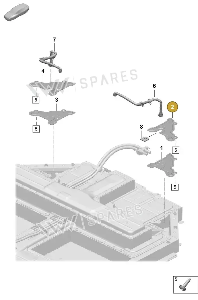 9J1802673C — Porsche Taycan Sport Turismo (2023-2025) diagram p64251050, position 2