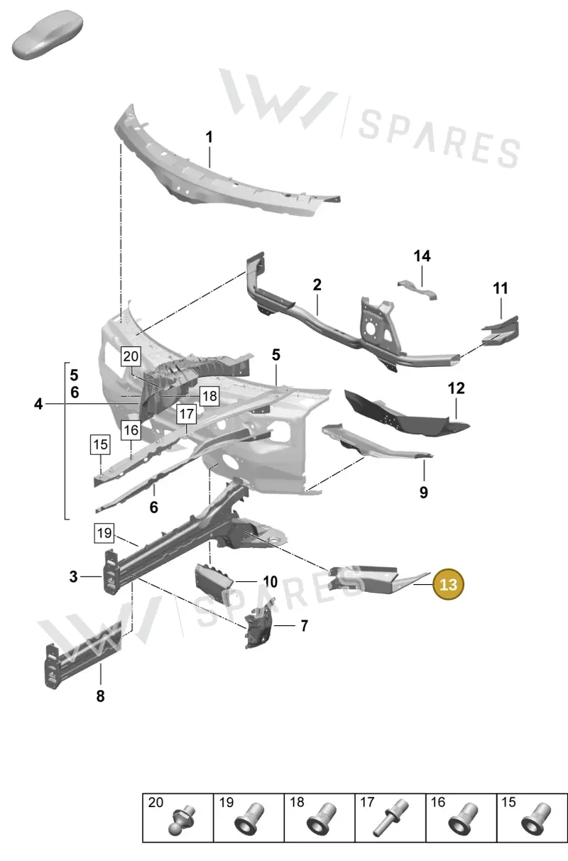 9J1804087Y — Porsche Taycan Sport Turismo (2023-2025) diagram p64801110, position 13