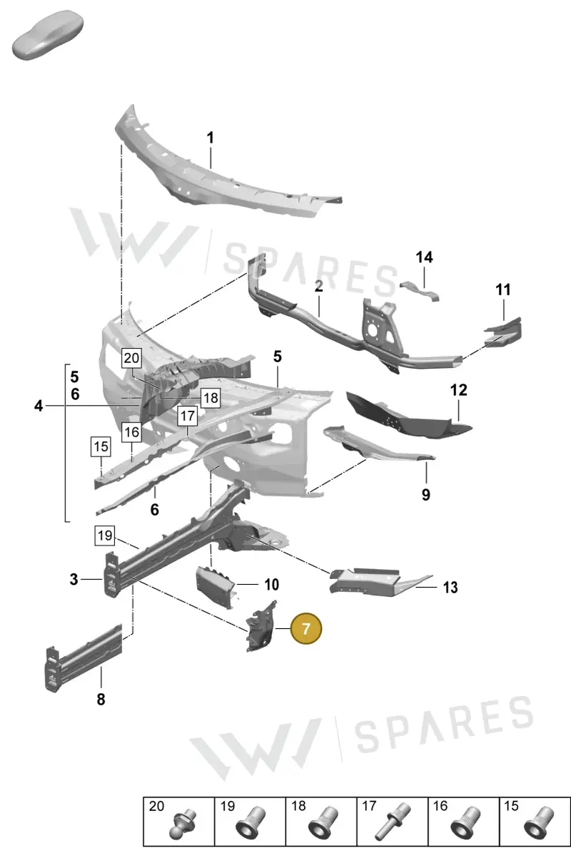 9J1804221Y — Porsche Taycan Sport Turismo (2023-2025) diagram p64801110, position 7