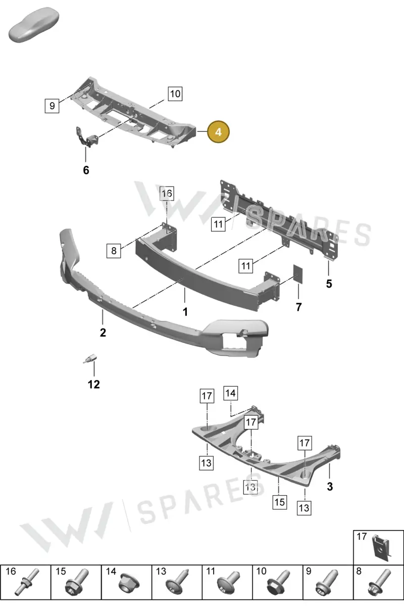 9J1805015A — Porsche Taycan Sport Turismo (2023-2025) diagram p64802400, position 4