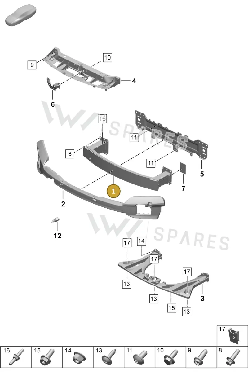 9J1805241C — Porsche Taycan Sport Turismo (2023-2025) diagram p64802400, position 1