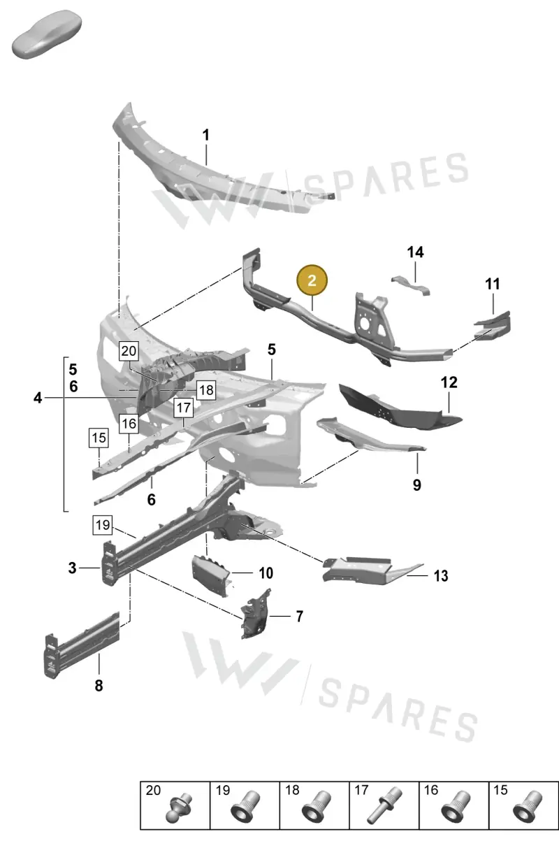 9J1805253Y — Porsche Taycan Sport Turismo (2023-2025) diagram p64801110, position 2