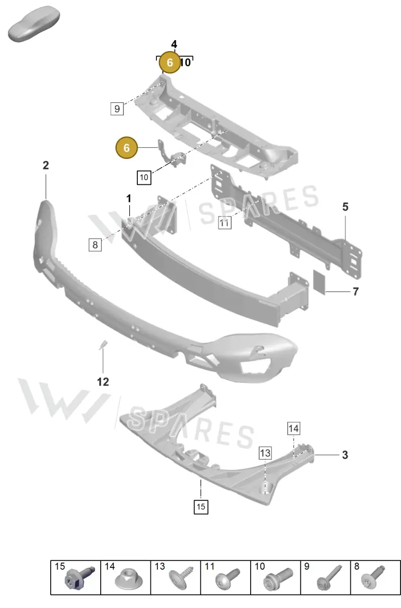 9J1805360A — Porsche Taycan Sport Turismo (2019-2024) diagram p56802400, position 6