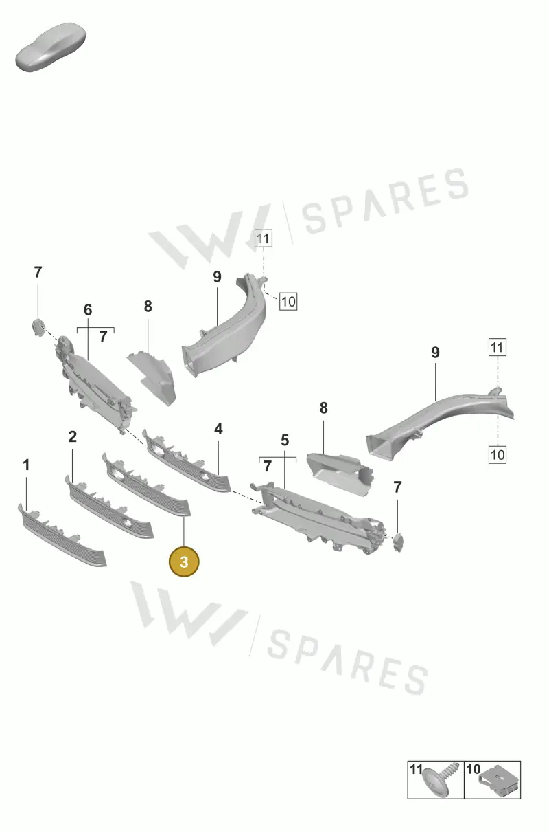 9J1807823AGOK1 — Porsche Taycan Sport Turismo (2023-) diagram p56802100, position 3