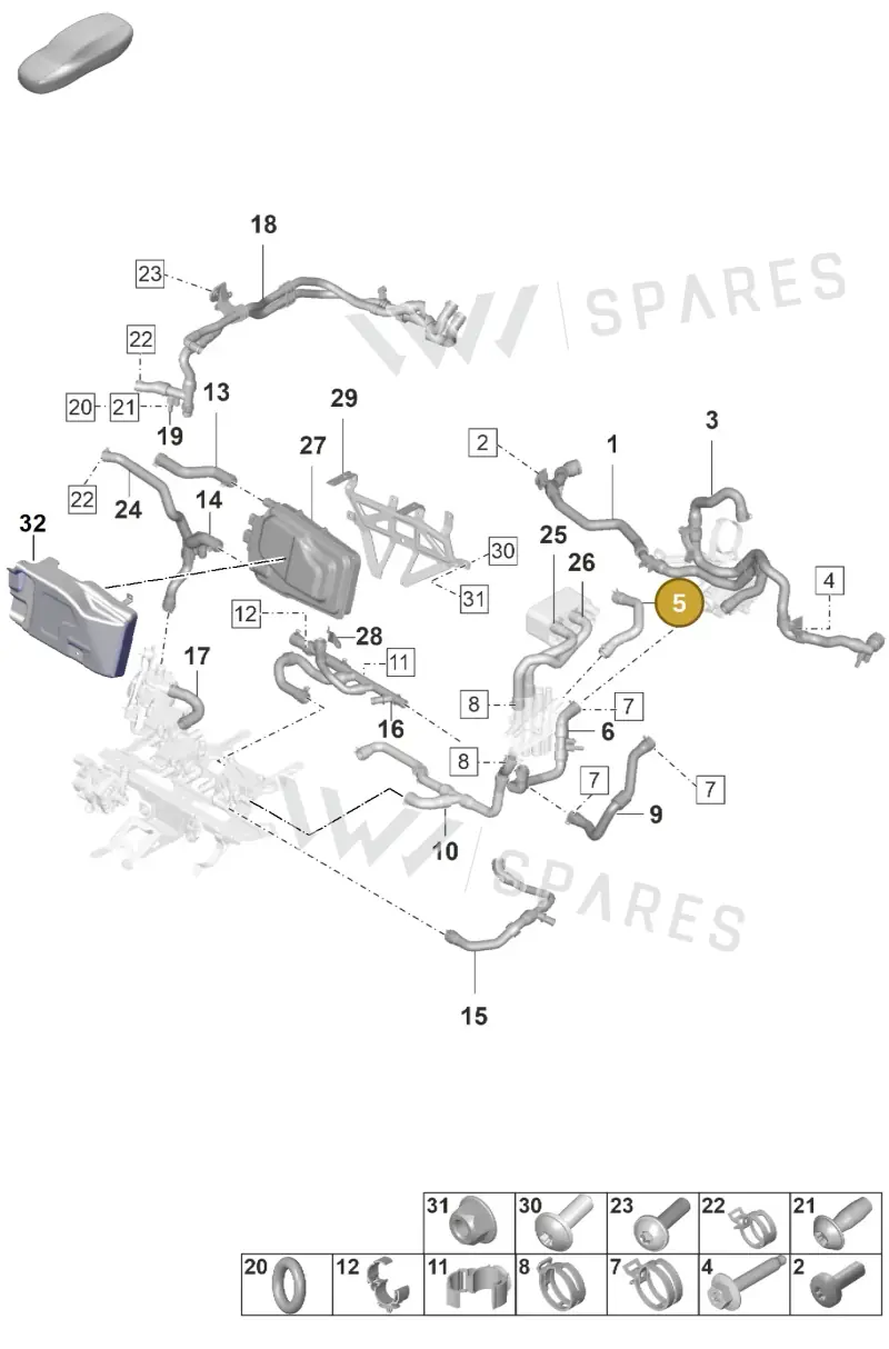 9J1815567 — Porsche Taycan Sport Turismo (2019-2024) diagram p56155060, position 5