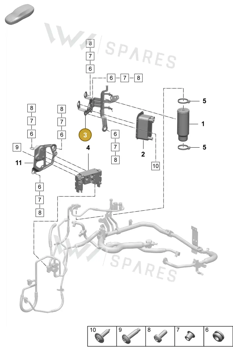 9J1816594B — Porsche Taycan Sport Turismo (2023-) diagram p64814450, position 3