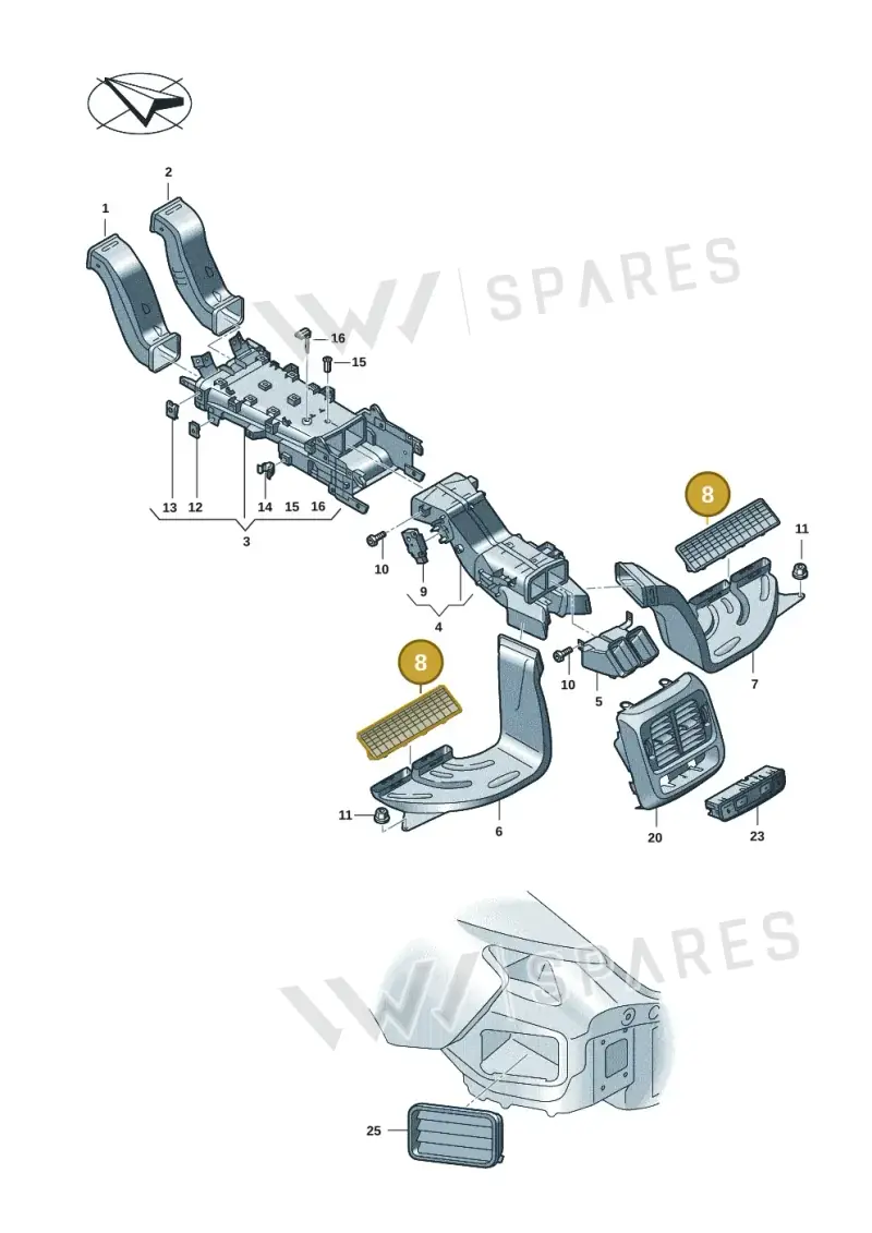 9J18191511E0 — Porsche Taycan Sport Turismo (2023-) diagram p64813200, position 8