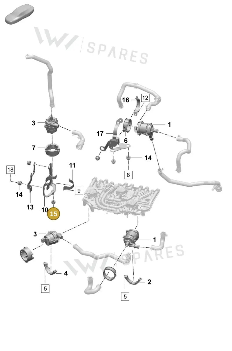 9J1820409 — Porsche Taycan Sport Turismo (2023-2025) diagram p64155000, position 15