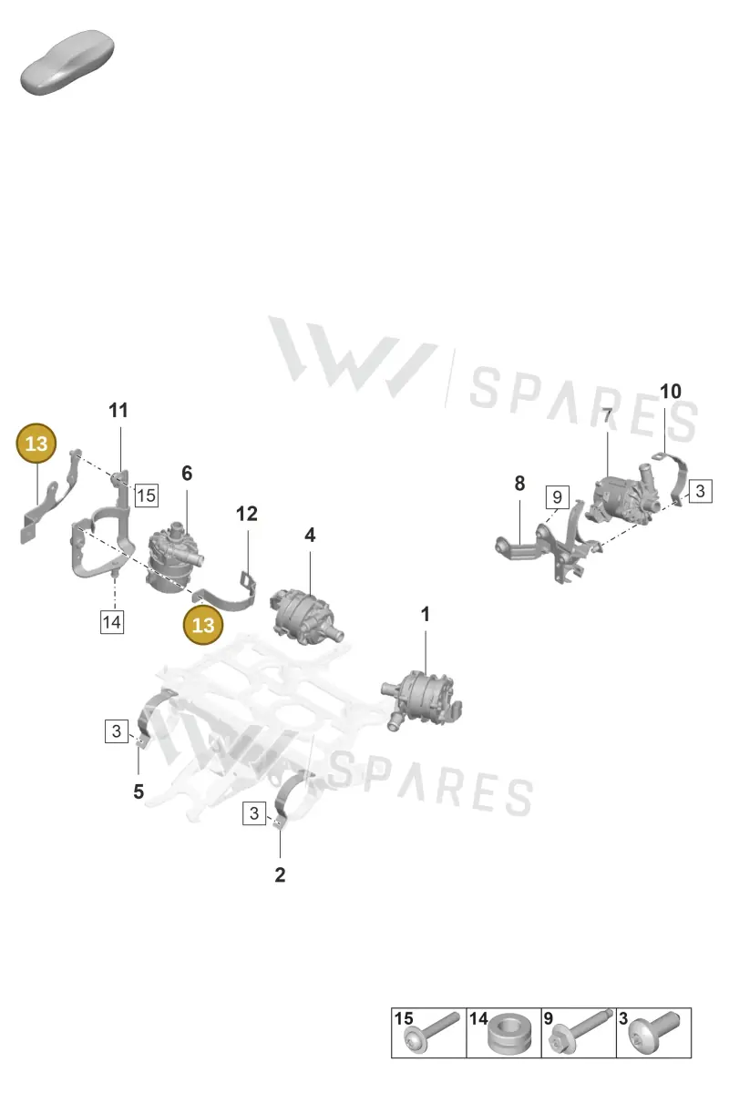 9J1820495 — Porsche Taycan Sport Turismo (2019-2024) diagram p56155000, position 13