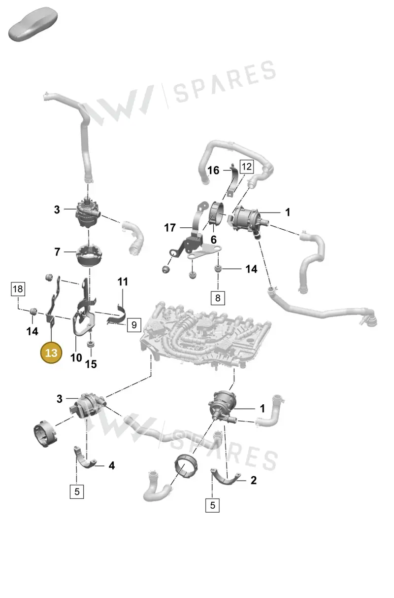 9J1820495 — Porsche Taycan Sport Turismo (2023-2025) diagram p64155000, position 13
