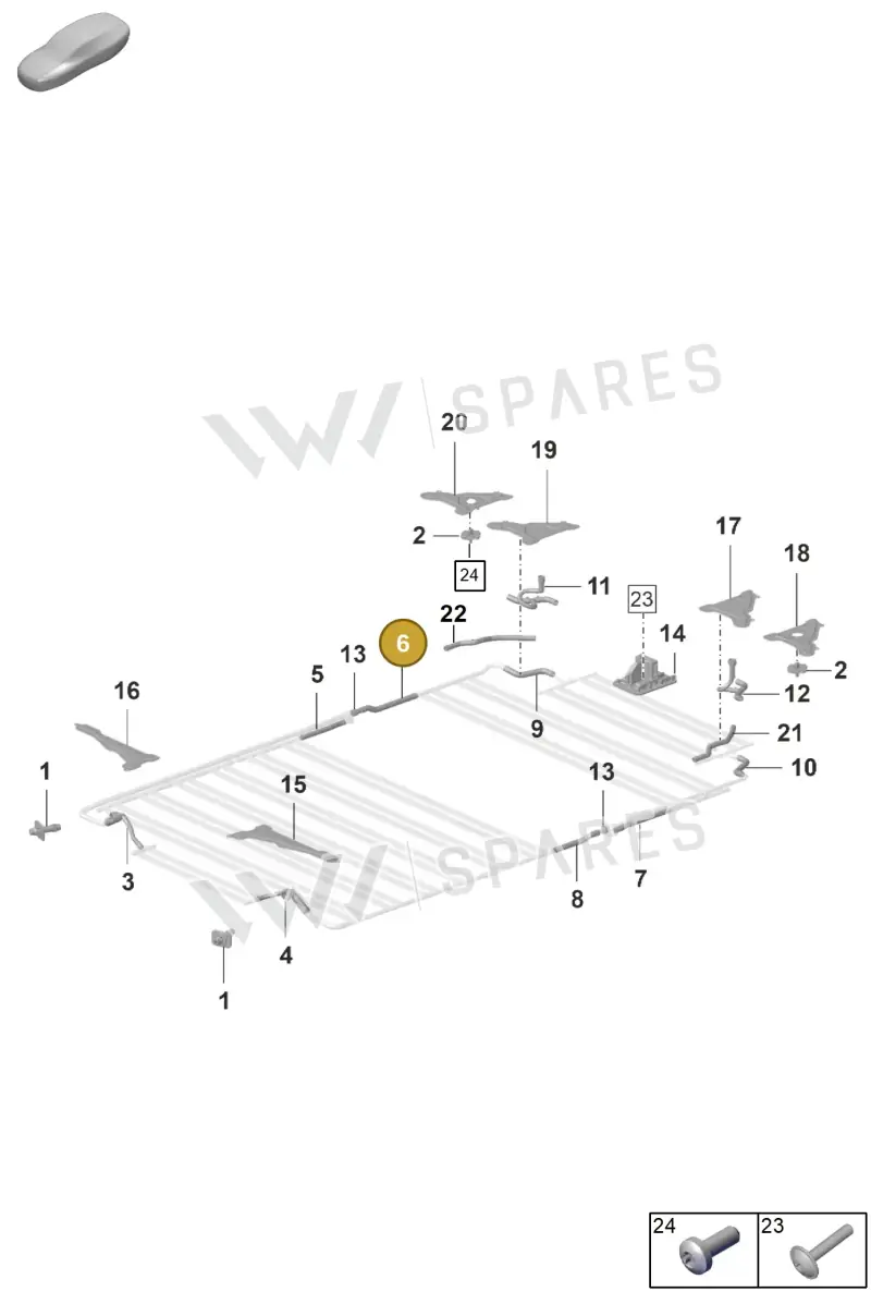 9J1820555 — Porsche Taycan Sport Turismo (2019-2024) diagram p56251050, position 6