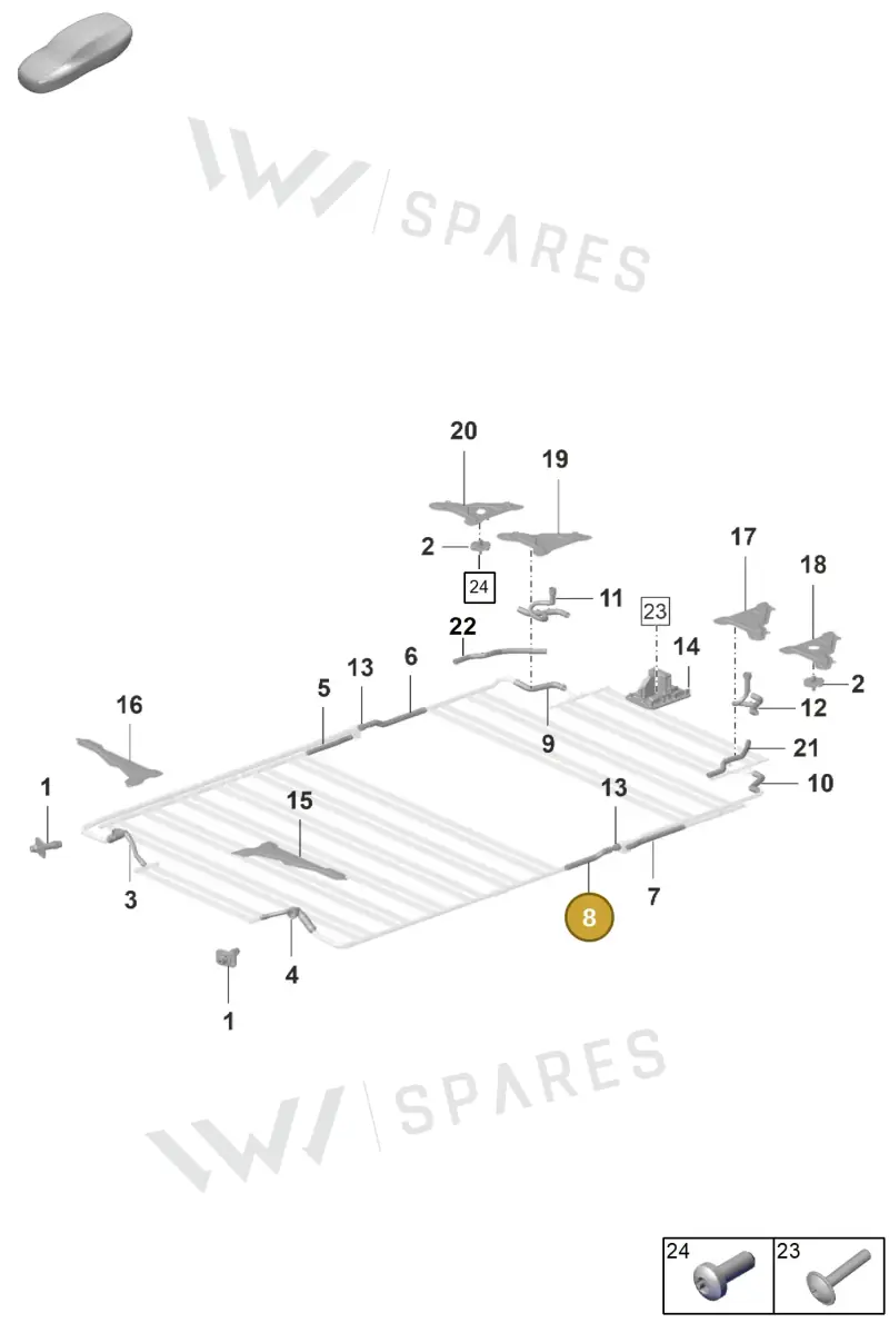 9J1820589 — Porsche Taycan Sport Turismo (2019-2024) diagram p56251050, position 8