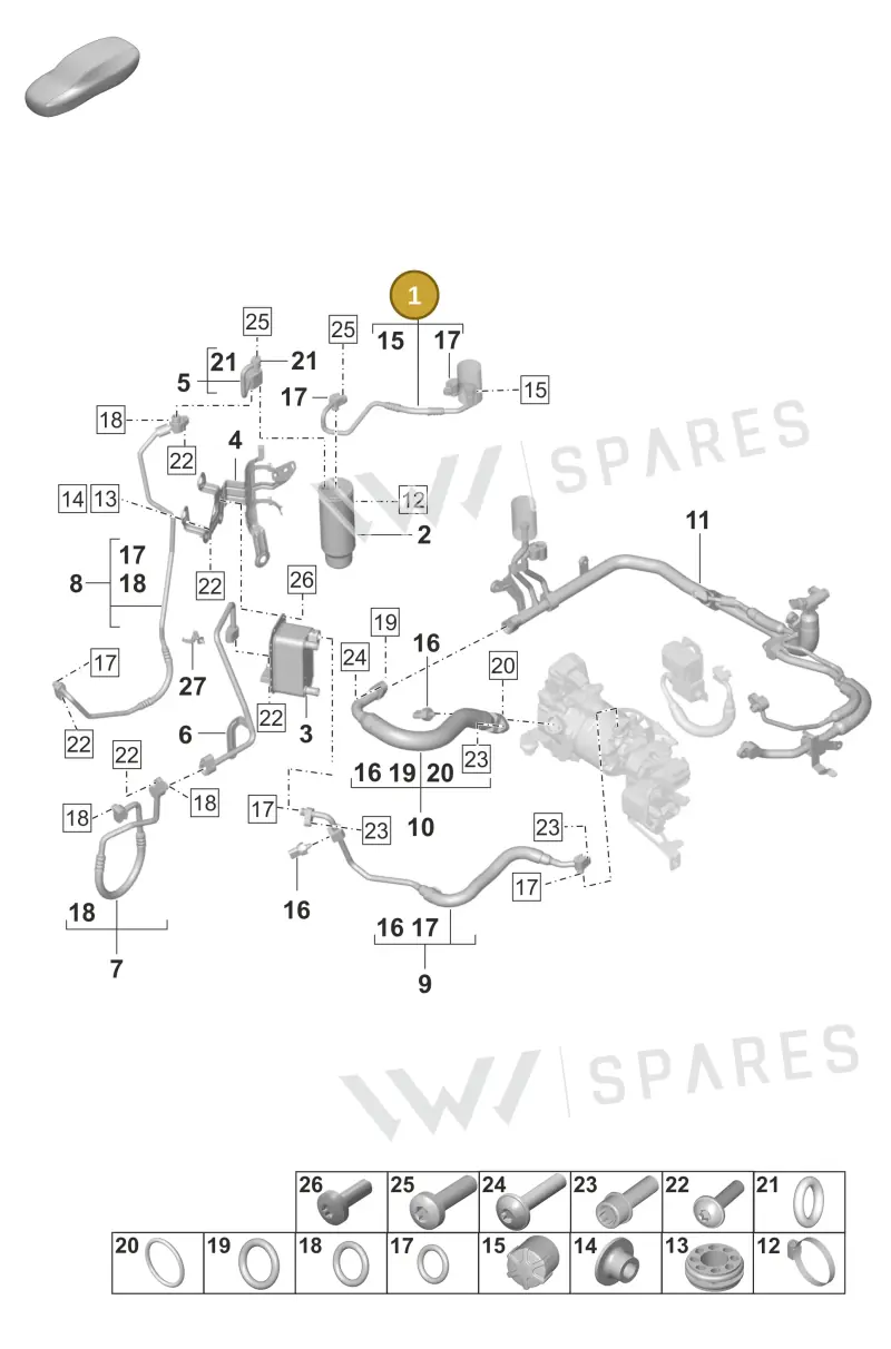 9J1820722A — Porsche Taycan Sport Turismo (2019-2024) diagram p56814401, position 1