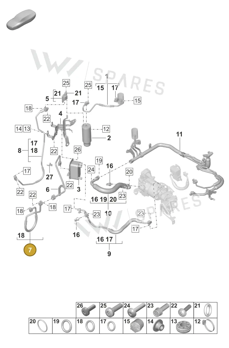 9J1820730A — Porsche Taycan Sport Turismo (2019-2024) diagram p56814400, position 7