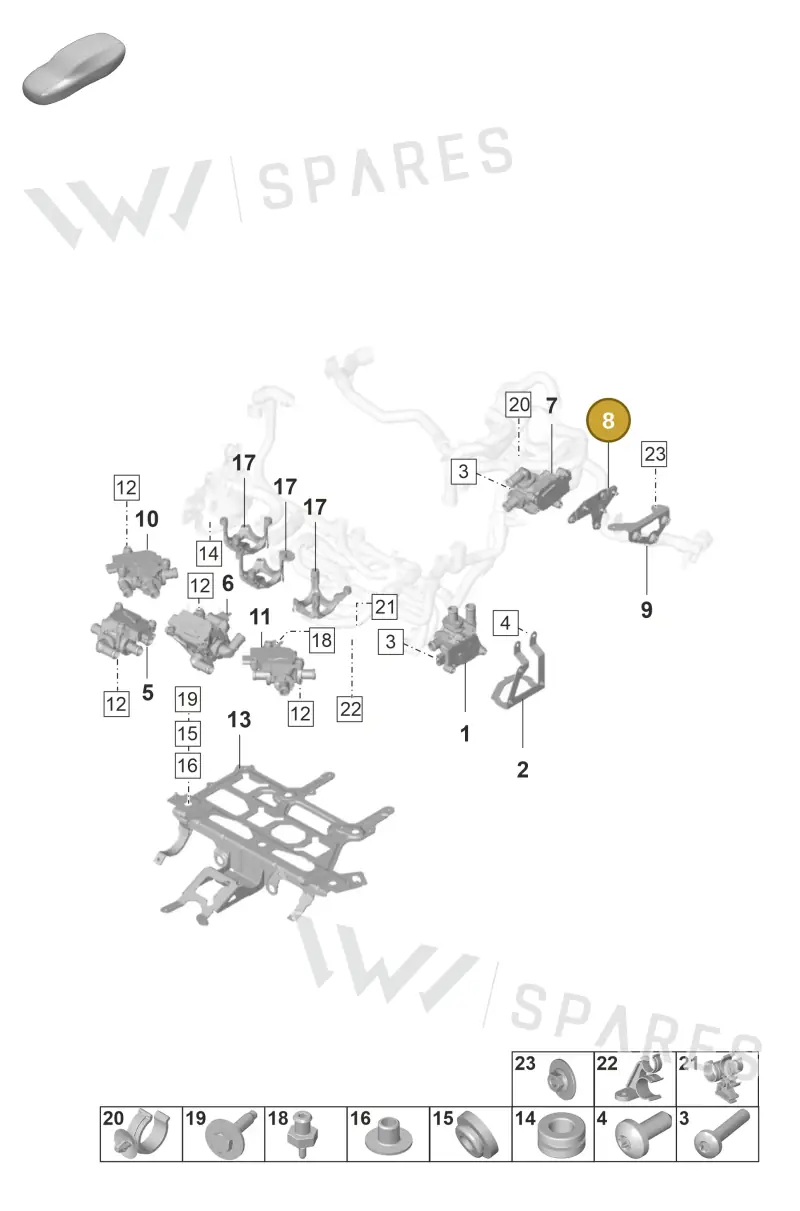 9J1820769 — Porsche Taycan Sport Turismo (2019-2024) diagram p56155010, position 8