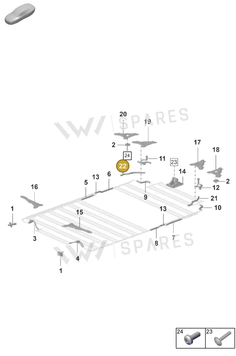 9J1820930 — Porsche Taycan Sport Turismo (2019-2024) diagram p56251050, position 22