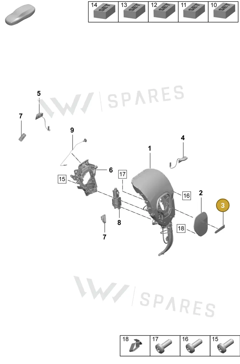 9J1821312AOK1 — Porsche Taycan Sport Turismo (2023-2025) diagram p64801410, position 3