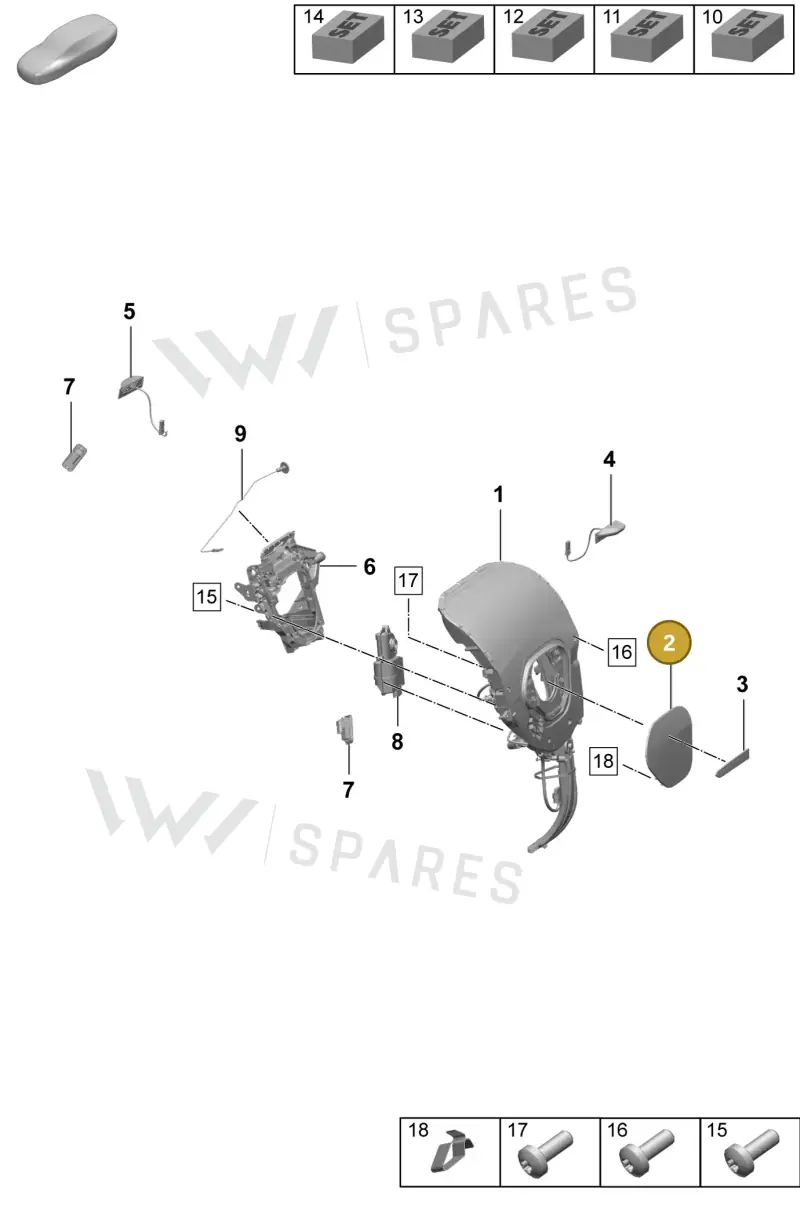 9J1821323 — Porsche Taycan Sport Turismo (2023-2025) diagram p64801410, position 2