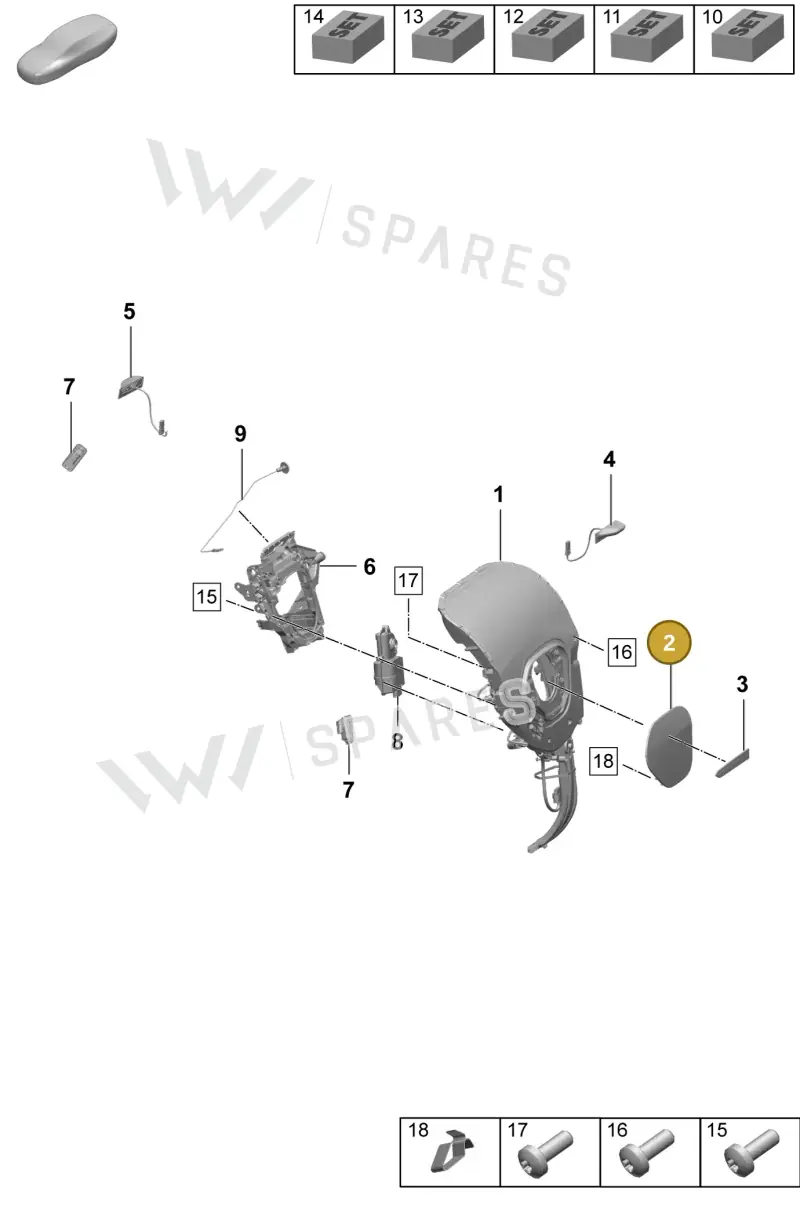 9J1821324 — Porsche Taycan Sport Turismo (2023-2025) diagram p64801410, position 2