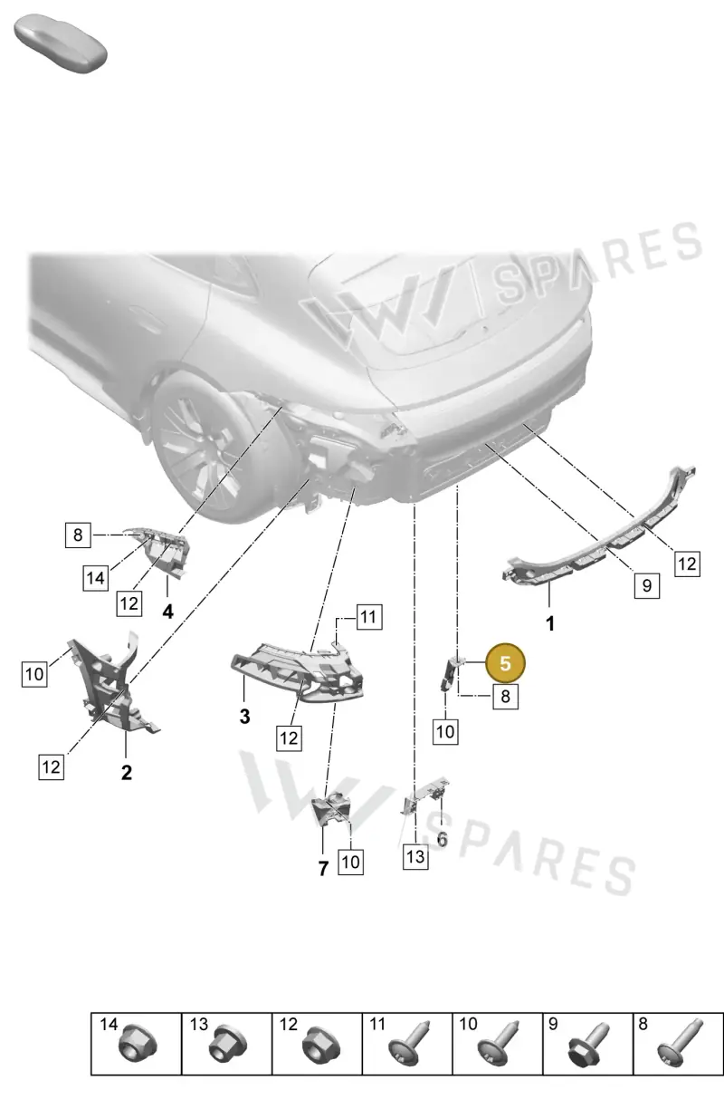 9J1825131 — Porsche Taycan Sport Turismo (2023-2025) diagram p64802700, position 5