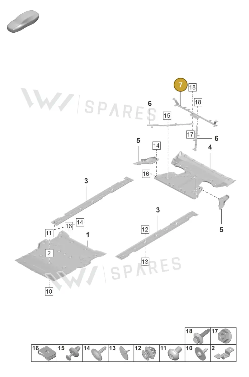 9J1825140 — Porsche Taycan Sport Turismo (2019-2024) diagram p56801800, position 7