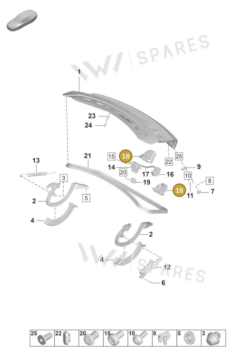 9J1827227 — Porsche Taycan Sport Turismo (2019-2024) diagram p56803010, position 18