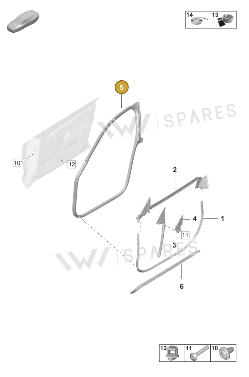 9J1831722AY — Porsche Taycan Sport Turismo (2019-2024) diagram p56804050, position 5