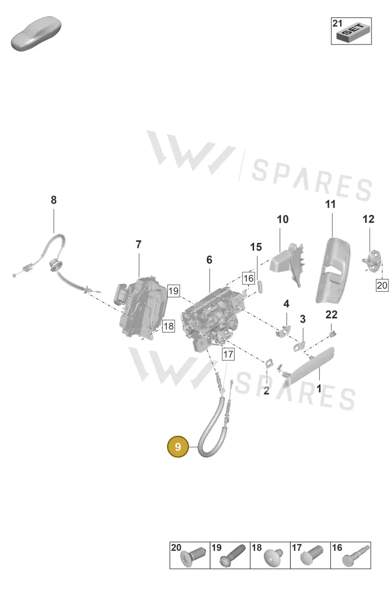 9J1837017 — Porsche Taycan Sport Turismo (2019-2024) diagram p56804100, position 9