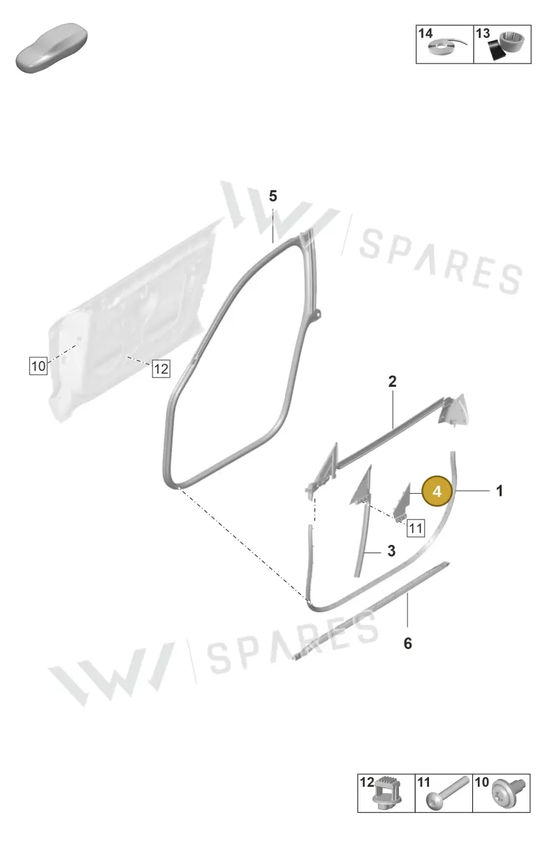 9J1837308A — Porsche Taycan Sport Turismo (2019-2024) diagram p56804050, position 4