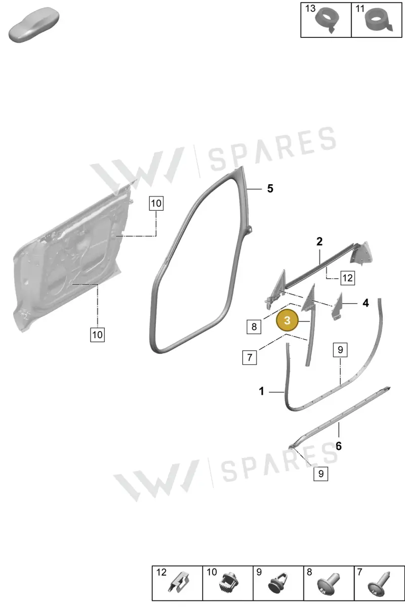 9J1837434 — Porsche Taycan Sport Turismo (2023-2025) diagram p64804100, position 3