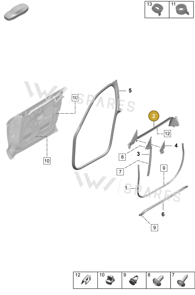 9J1837836A — Porsche Taycan Sport Turismo (2023-2025) diagram p64804100, position 2