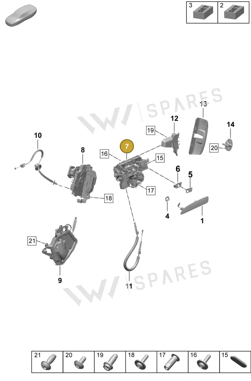9J1837885A — Porsche Taycan Sport Turismo (2023-) diagram p64804200, position 7
