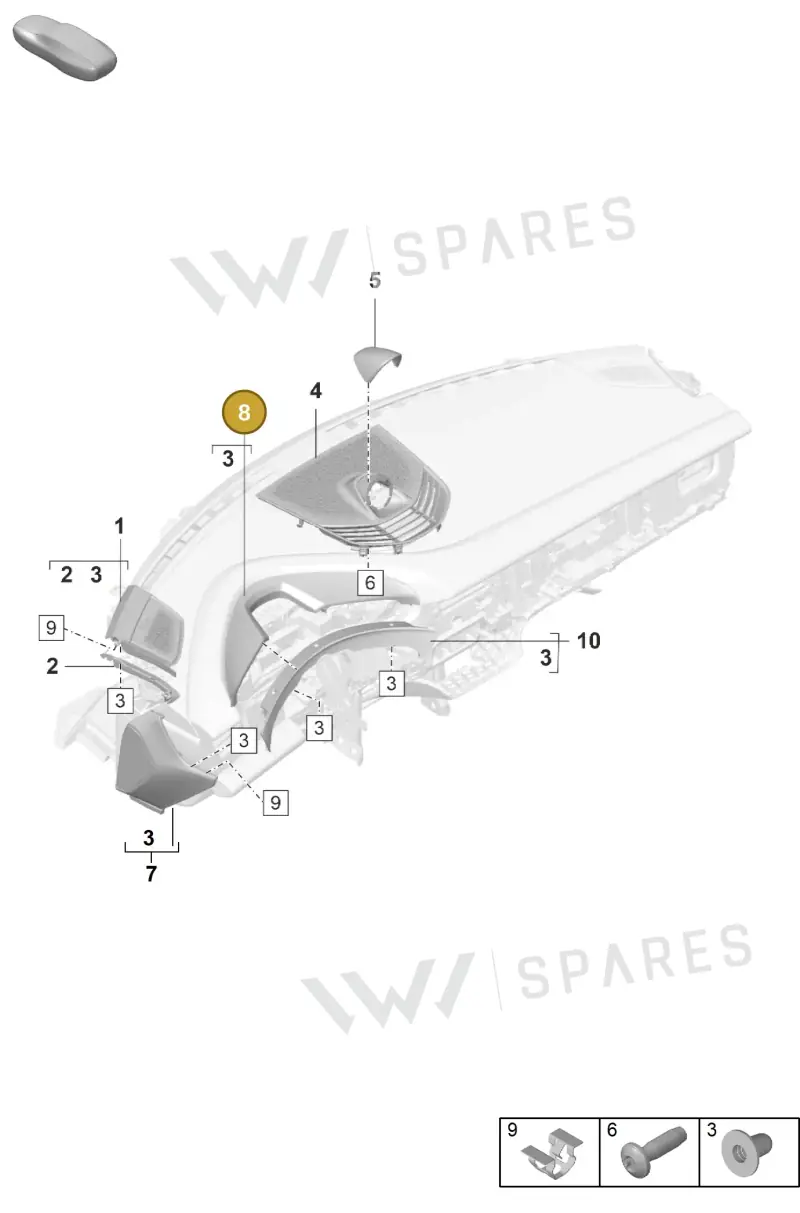 9J1857200AOU6 — Porsche Taycan Sport Turismo (2019-2024) diagram p56809020, position 8