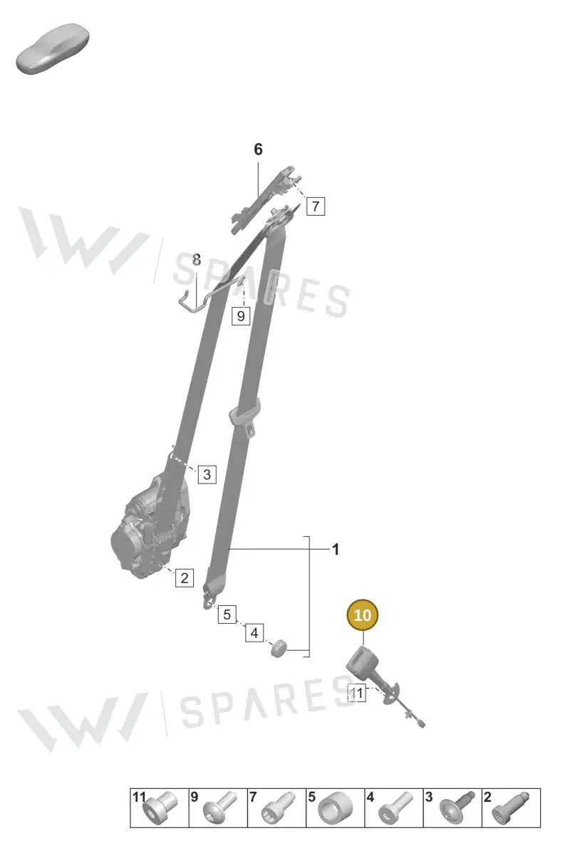 9J1857755D — Porsche Taycan Sport Turismo (2023-2025) diagram p56812000, position 10