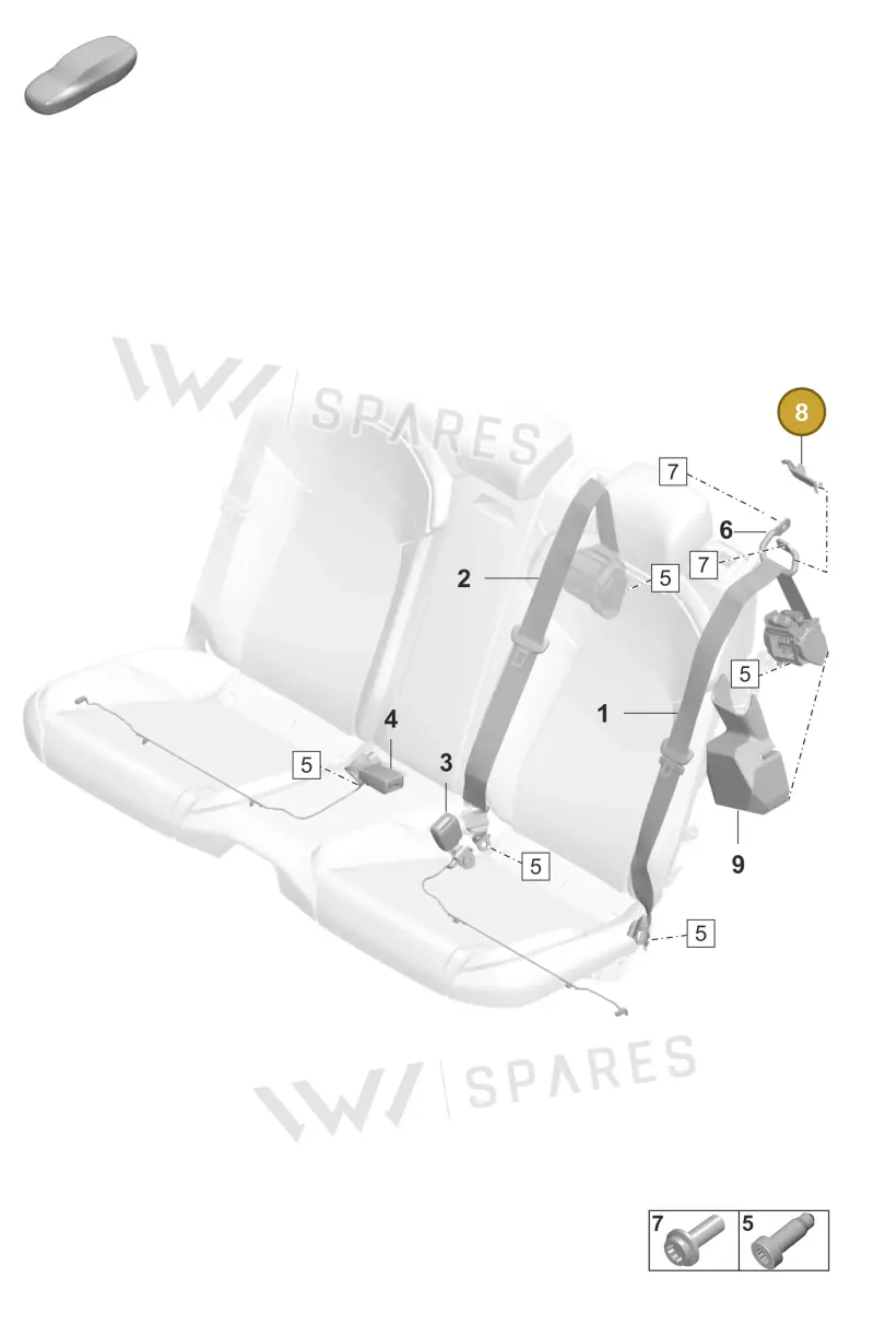 9J1857781 — Porsche Taycan Sport Turismo (2019-2024) diagram p56812100, position 8
