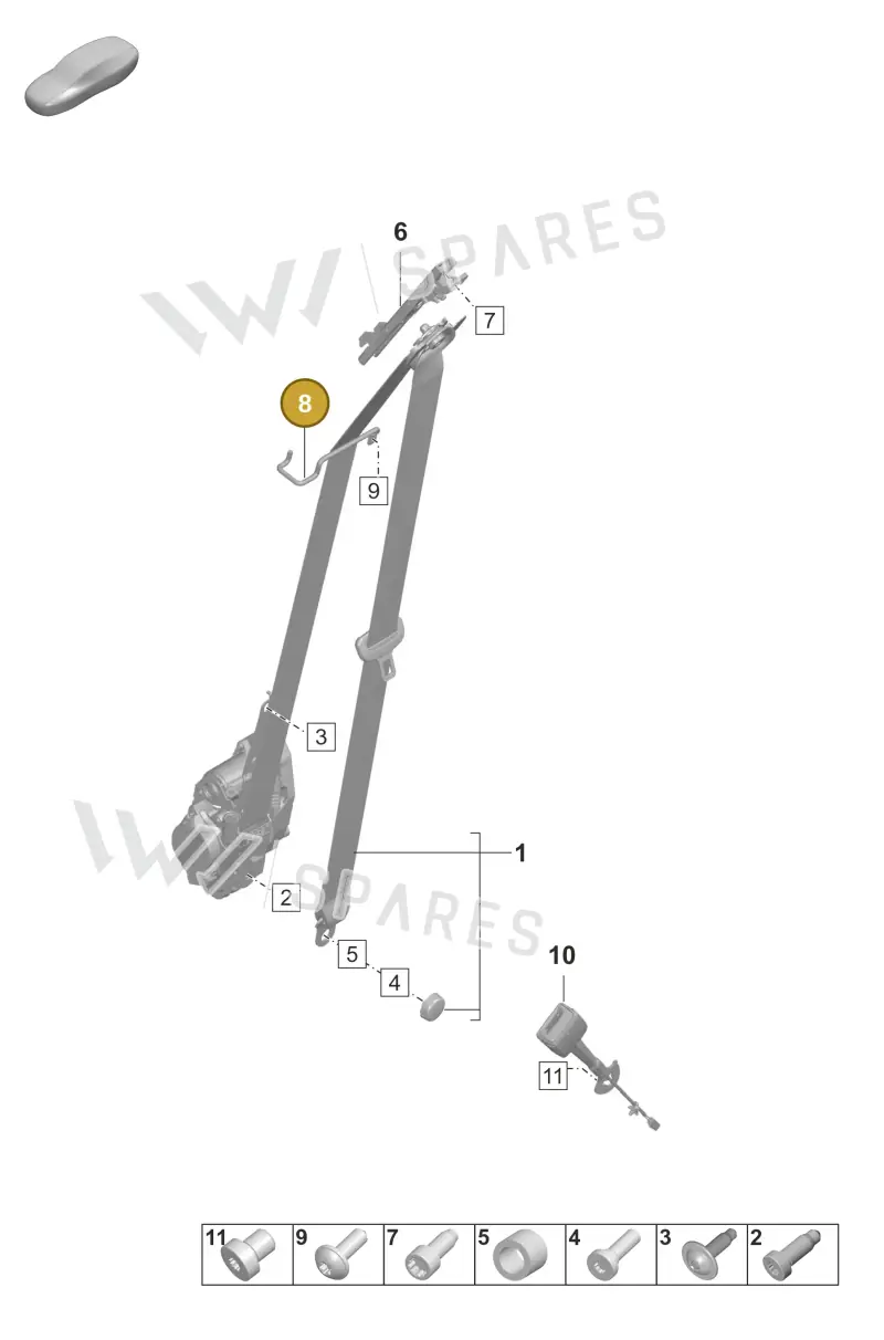 9J1857818C — Porsche Taycan Sport Turismo (2023-2025) diagram p56812000, position 8