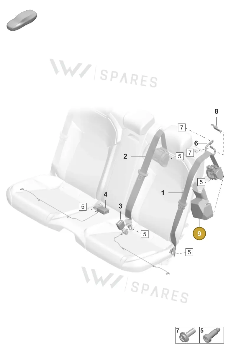9J1857957A — Porsche Taycan Sport Turismo (2023-2025) diagram p56812100, position 9