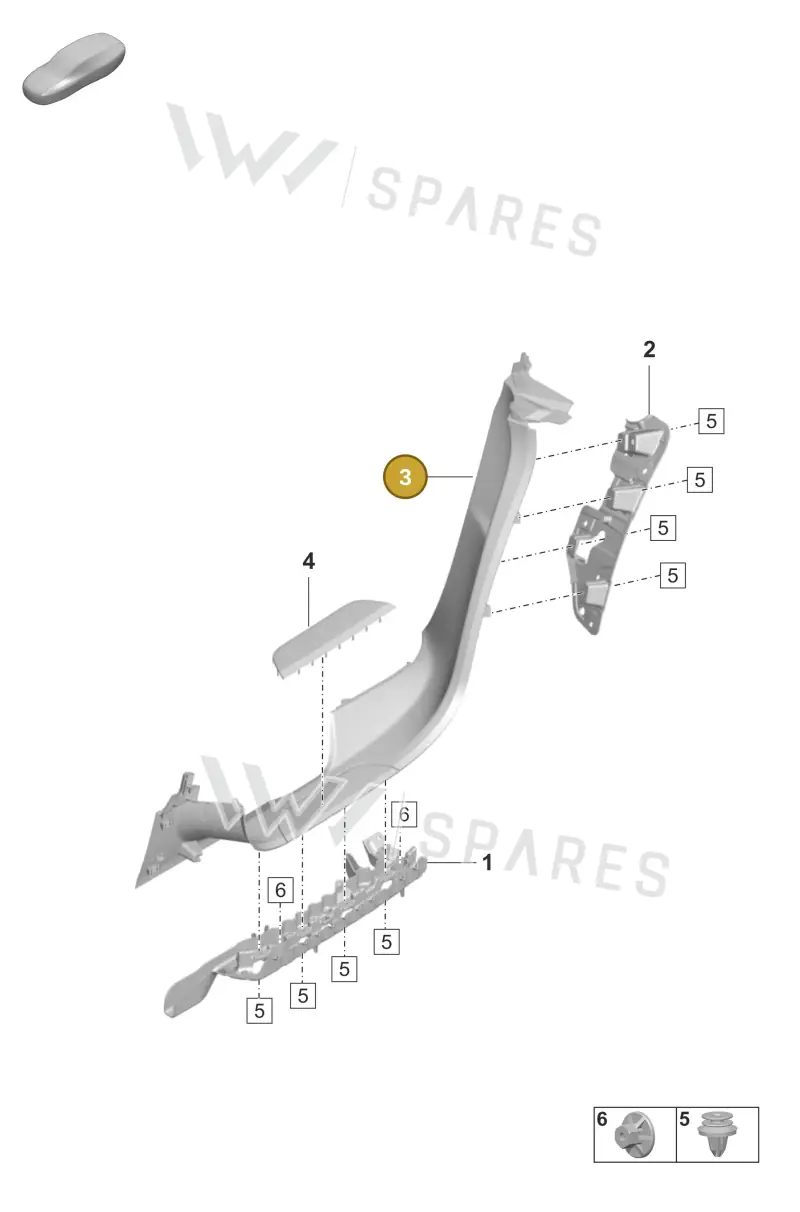 9J1863405COU6 — Porsche Taycan Sport Turismo (2019-2024) diagram p56807350, position 3