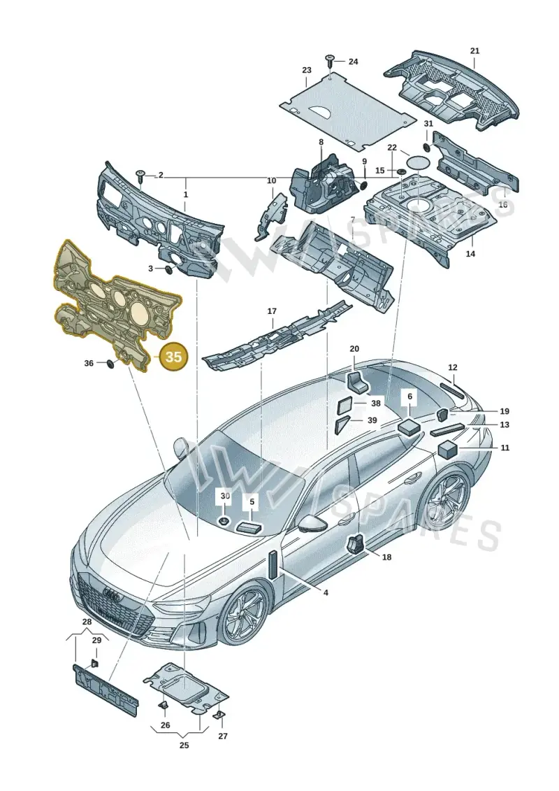 9J1863829F — Audi RS e-tron GT (2020-2025) diagram 4j1863200, position 35