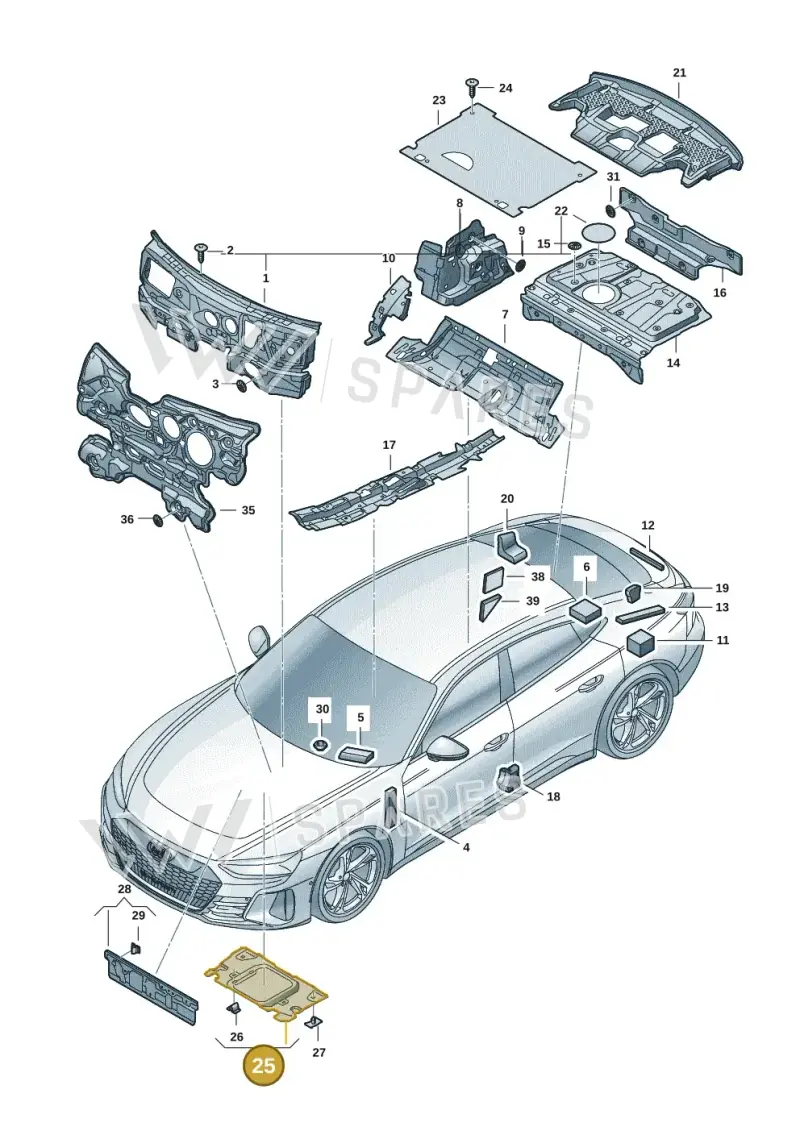 9J1864242B — Audi RS e-tron GT (2020-2020) diagram 4j1863200, position 25